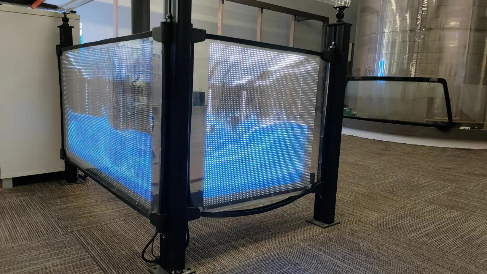 Custom Transparent Guardrail Display Screen